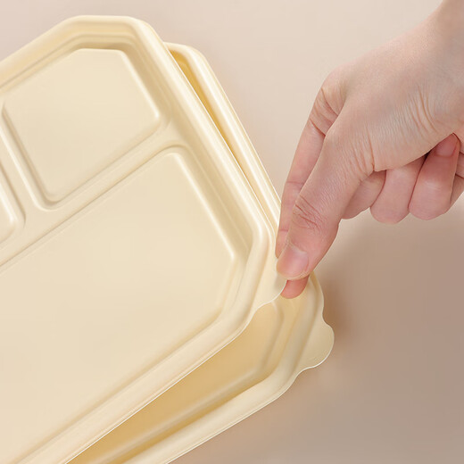 Baiji corn starch disposable lunch box biodegradable microwave lunch box with lid packed fast food lunch box 5 compartments * 20 sets