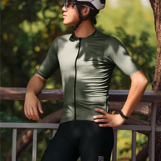 Lamparda Cycling-Anzug Sommer kurzärmelige Männer mit Top Fahrrad Mountain Road Bike Kleidung Fahrrad Kleidungsausrüstung Jade grüne kurzärmelige XL