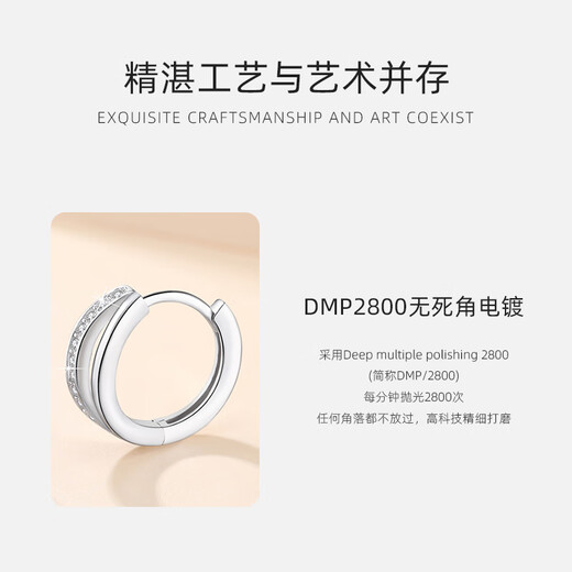 Vana Earrings Women's Silver Earrings Earrings Earrings Temperament High-end Birthday Gifts for Girlfriends and Wife Mobius Earrings丨White Gold