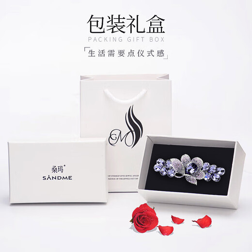 Sangma Lily Flower Hairpin High-end Horizontal Clip Spring Clip Hairpin Hair Accessory Birthday Gift Teacher's Day Gift Practical