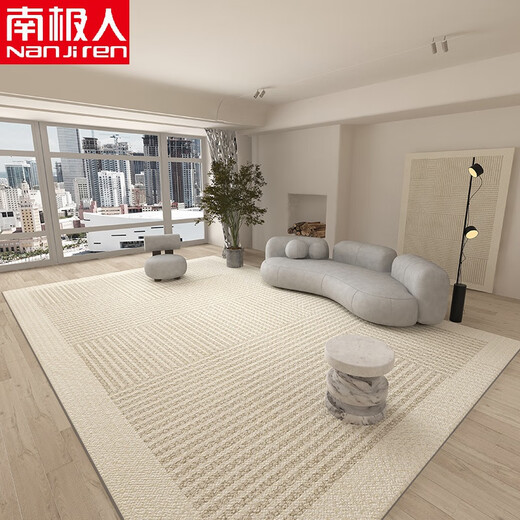 Antarctic Belgian velvet living room carpet coffee table blanket modern simple light luxury Nordic household floor mats dirt-resistant and easy to take care of CH-C359-Belgian velvet cotton bottom thickened 140*200CM spot new upgraded three-proof fabric