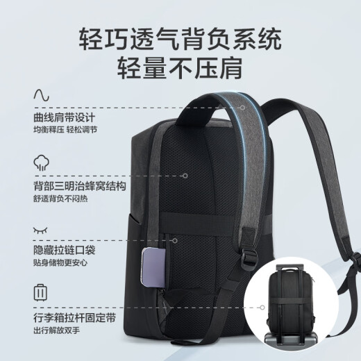 Made in Tokyo, lightweight commuter backpack, large-capacity backpack, male and female student computer school bag, male black, dark gray