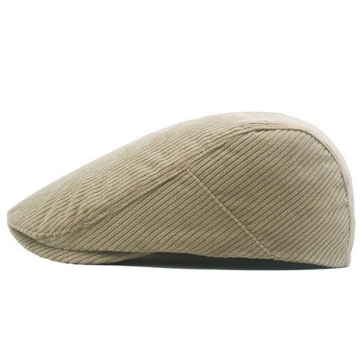 Meilunmei Automne Béret en velours côtelé pour les hommes British Retro Painter Casual Fashion Front Front Hat Ajustement du journal Black Head Circle (55-59)