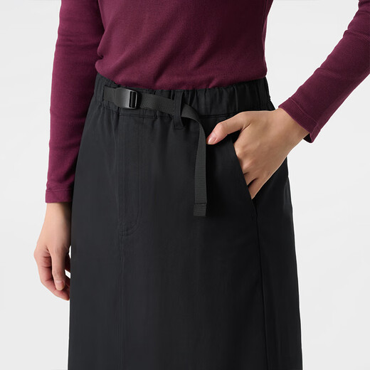 MUJI women's mercerized twill narrow skirt long skirt women's autumn skirt BEY02C4A black M (160/66A)