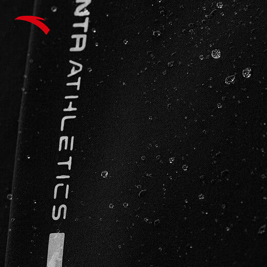 ANTA Water-Repellent and Velvet Warm Jacket Men's Autumn and Winter Woven Hooded Commuting Running Sports Jacket Clothes Water-Repellent and Velvet Warm Basic Black-5 L Men 175