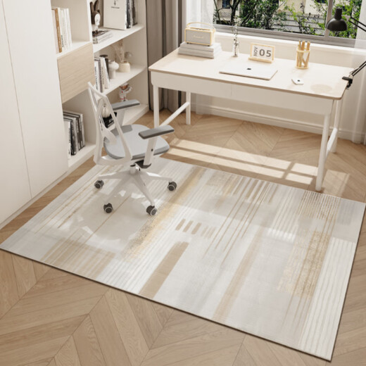 Zunxun rocking chair floor mat non-slip rectangular study special bedroom room floor protection mat soundproof desk afternoon white tea-10N 150*200cm sound insulation and noise reduction non-slip wear-resistant