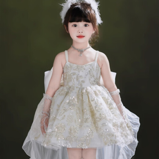 G.DUCKKIDS小黄鸭女童礼服儿童高端白色八音盒洛丽塔公主裙生日花童连衣裙 裙子 90 尺码1~2岁【 80-90cm】
