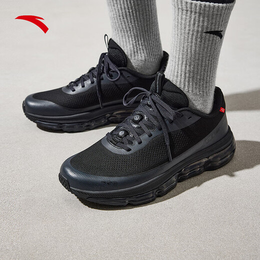 ANTA Elastic Rubber丨Training Shoes Sports Shoes Men's Soft Sole Cushioning Comfortable Running Shoes Commuting Shoes 112515501 Basic Black-7 41 (Male)