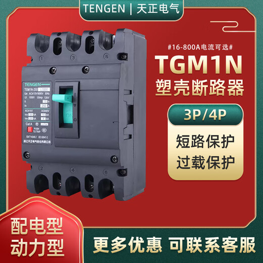 Tianzheng Electric Tengentgm1n Plastic Case Circuit Breaker Haupttorschalter 100A12250A400A63 TGM1N-63L/2300C63A (2P63