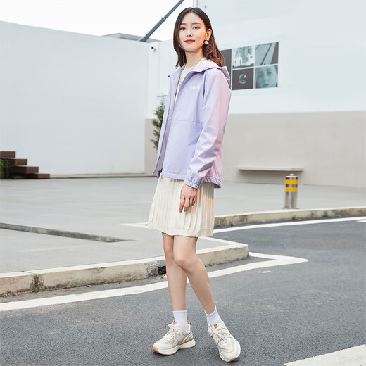 Camel (CAMEL) Velvet Woven Jacket Women's Water-Repellent Cardigan Jacket Windbreaker C1W1SLL614 Lilac M