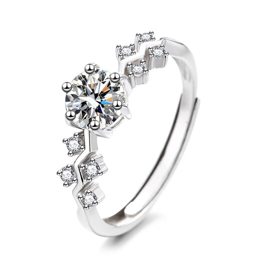 EothPT950 platinum moissanite diamond ring for girls platinum light luxury niche 520 Valentine's Day birthday gift for girlfriend PT950 platinum moissanite ring + certificate