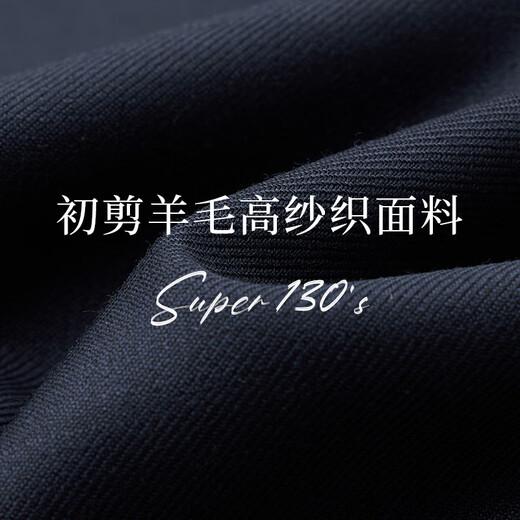 Guillaume de Mons Aojia pure wool formal men's suit business high-definition double-breasted suit groom wedding suit spring and summer new Prussian blue two-piece suit top + pants 50