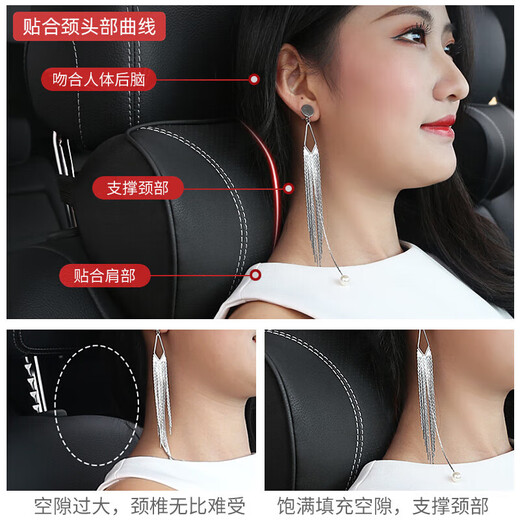 
Diyan headrest is suitable for Porsche pillow new Cayenne Paramela 718 cowhide car waist neck protection pillow headrest Porsche classic black one