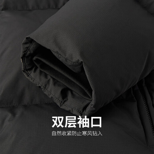 Dances with Wolves Black Gold Graphene + 90 Duck Down Winter Hooded Thickened Men's Down Jacket 001 Black 175