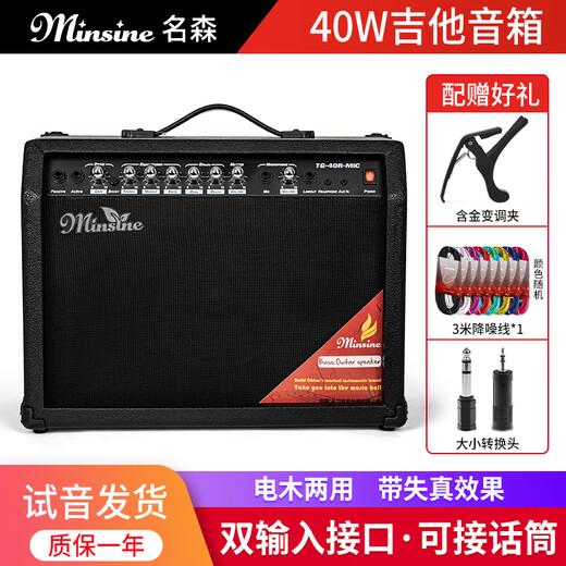 Minsine 40W electric guitar speaker folk playing and singing acoustic guitar speaker distortion effect plug-in audio