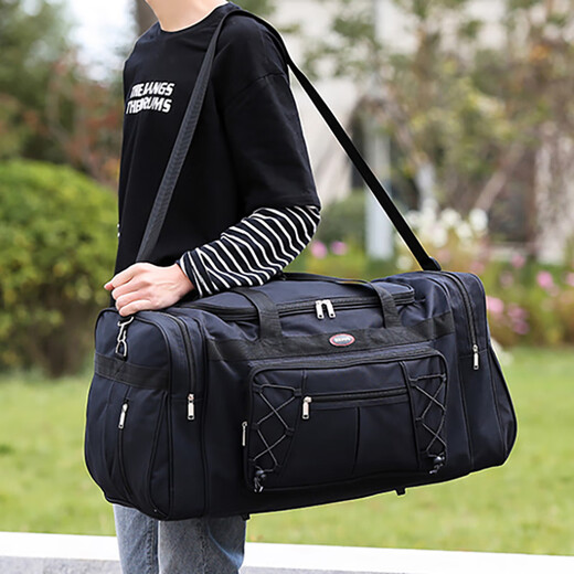 IROYA大容量手提行李包男出差旅行包特大搬家包长途装衣服袋航空托运包 黑色