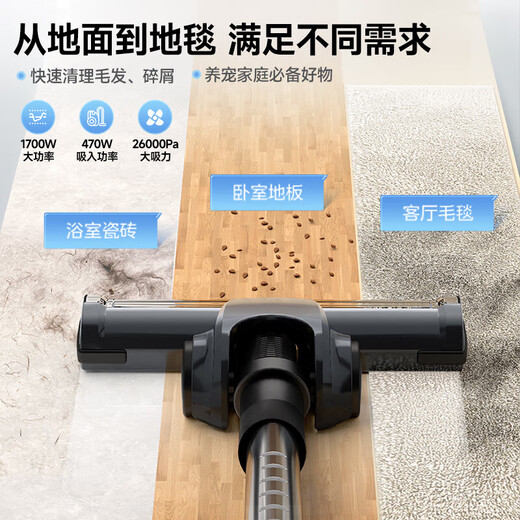 SUPOR vacuum cleaner household horizontal large suction multi-functional carpet cleaning machine one-button automatic take-up dust removal and mite removal high-power all-in-one machine infinitely variable speed 26KPa*2.5L large dust cup 89AS