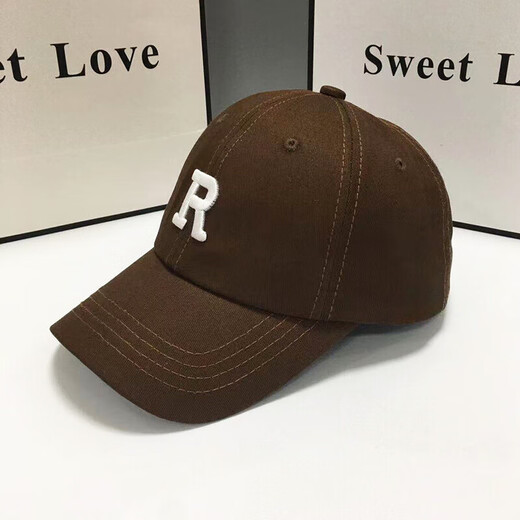 杨饰公子帽子男鸭舌帽春夏季防晒帽韩版时尚女遮阳帽R字母棒球帽 R黑色 均码 可调节