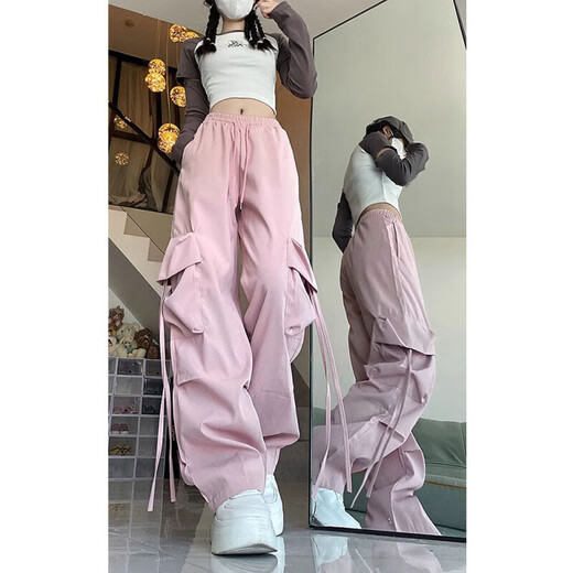 
7 high street workwear casual pants for men and women in summer loose straight couple trousers design with wide-leg men's pants NYNZ-687 plus fleece black 2XL [Suggest weight 125--140Jin [Jin equals 0.5 kg]]