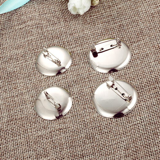 Muyu pin insurance safety pin placket corsage base buckle pin with lock tie brooch DIY accessories handmade jewelry silver disc brooch 2.5CM [20 pieces]