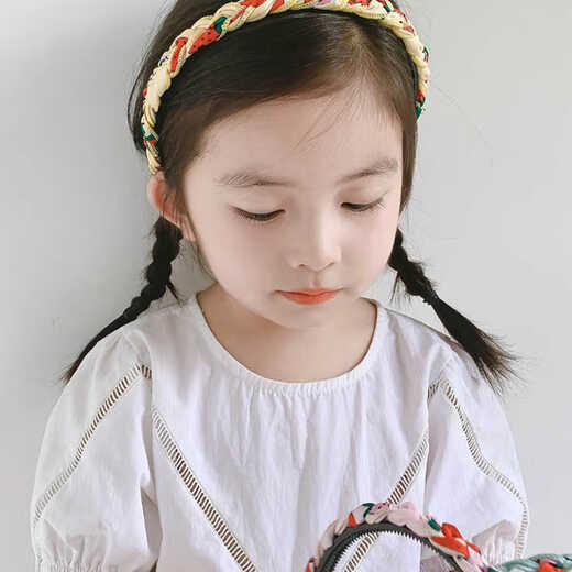 Tang Funi fabric twist hairband for girls, no harm to the headband, teeth, anti-slip, hair press, little girl, children's hairpin, headband, hair accessory, pink