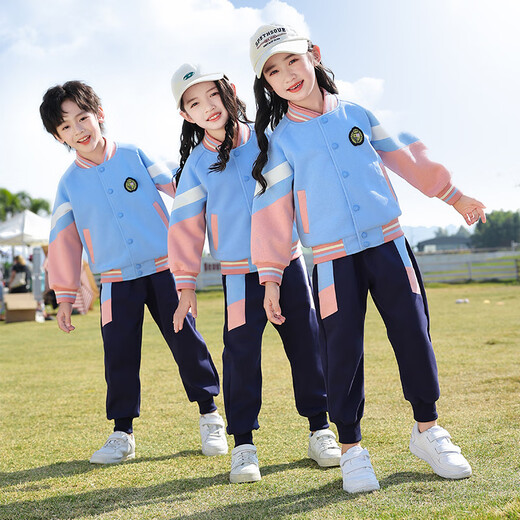 Shuttlecock Feifei Kindergarten clothing spring and autumn pure cotton summer primary school uniform children class uniform set autumn sports three-piece set picture color-9906A three-piece set long sleeve + short sleeve + long trousers 110 size recommended height about 110 cm