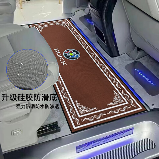 老人头 LARENTO别克GL8脚垫专用陆尊653商务车前排七座艾维亚防水防滑汽车地毯式 蓝色二排加三排【专车定制】