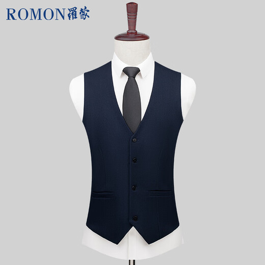 ROMON [with wool] Suit vest for men business formal wear horse clip vest vest suit men's black XL