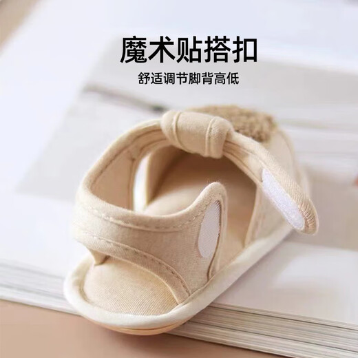 JOYNCLEON baby toe-cap sandals summer soft sole breathable baby boy toddler shoes 0-6-12 months baby girls cloth shoes cloth bottom rabbit sandals 11.5 cm inner length
