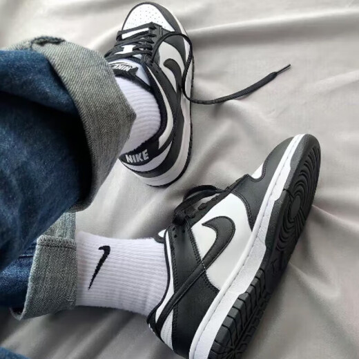 Nike-Basketballschuhe Frauenschuhe Airjordanaj1 Board Schuhe Frühling Low Top Atmungsfreie lässige leichte Sportschuhe Trendy DH9764-001 Schwarz und Weißer kleiner Panda 38