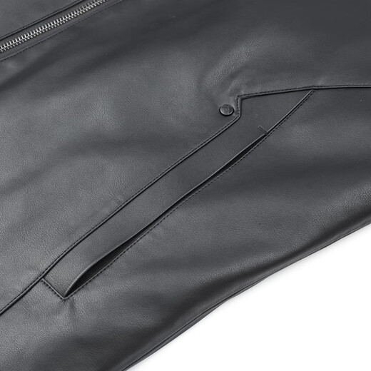 Flying in the Snow 2024 Winter New Style Fashionable Leather Down Jacket Men's Middle-aged Short Warm Motorcycle Jacket Jacket Leather Clothing Trend Black 170/88A