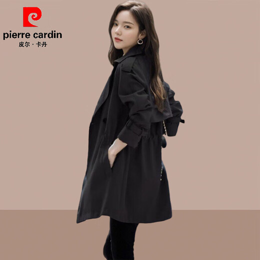 皮尔卡丹（pierre cardin）风衣女士中长款小个子英伦风大衣外套时尚洋气2025春秋季女装新款 卡其色 L (建议100斤-115斤)