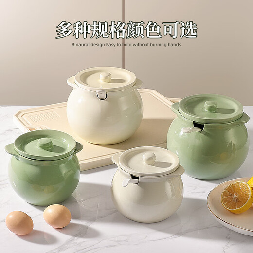 Newair lard jar household ceramic high temperature resistant food grade oil jar meat oil chili red oil jar kitchen container with lid cream white 700ml + stainless steel filter + spoon