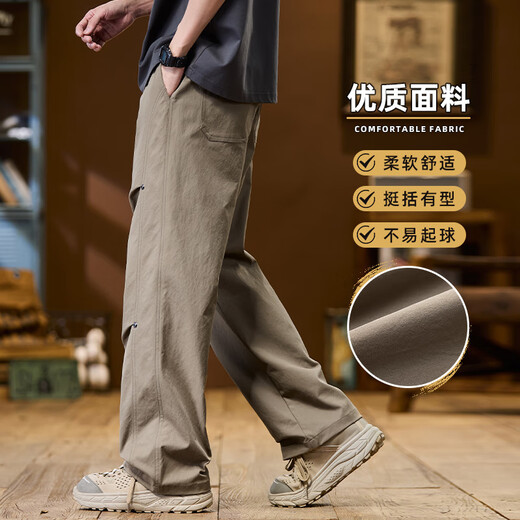 
Semir 2025 new paratrooper work clothes floor pants men's American straight-leg casual pants men's loose wide-leg sports pants 9855 black M