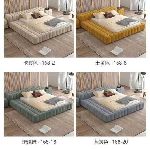 桔祥木榻榻米床布艺床双人床卧室小户型矮床现代简约科技布主卧大床婚床 单床 1350mm*2000mm 框架结构