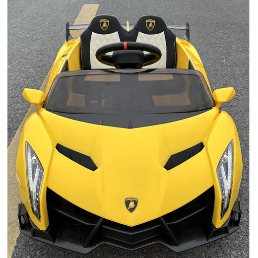 Xiaoyingxing [Lamborghini autorizado] Los juguetes de automóvil de automóviles de cuatro ruedas para el automóvil remoto de las cuatro ruedas para niños pueden sentarse en los niños y bebés, los neumáticos suaves de las cuatro ruedas [negro] asiento de cuero de control remoto