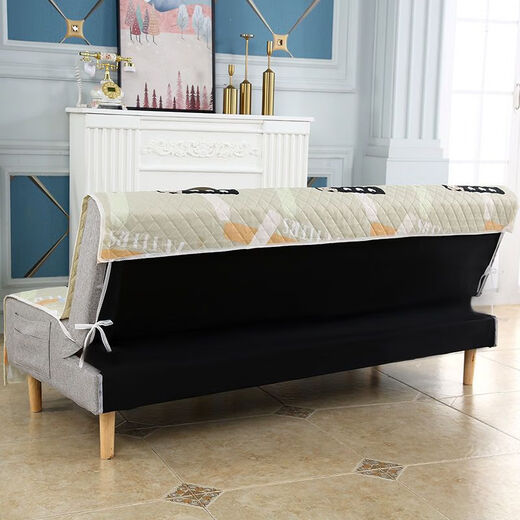 Xuxian full-cover sofa cushion foldable sofa bed cover four-season universal non-slip sofa cover simple dual-purpose without armrests blue 1.8 meters long 1.5 meters wide