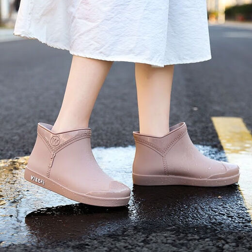 Qiang Qiang Wasserschuhe Anti-Rutsch-Regenschuhe Frauen Anti-Schlupf-Outdoor-Verschleiß neuer Mode Kurzregenschuhe und Baumwollabdeckung Alle Jahreszeiten General Erwachsene 688 Regenschuhe-Lila [Standardgröße] 38 [240 mm]