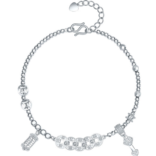 Liuguifu Jewelry PT950 Platinum Bracelet Abacus Five Emperors Coin Platinum Fashion Bracelet Women PT0400044 7.9g