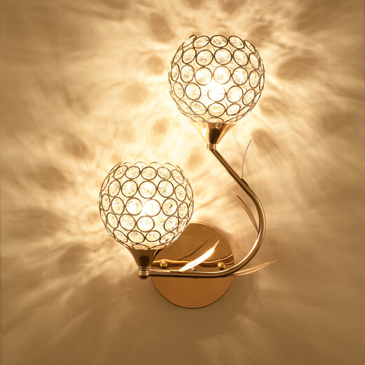 Wall lamp with built-in switch LED bedroom bedside lamp with pull switch modern simple balcony staircase living room aisle double-head wall lamp gray 6001-1 with pull switch