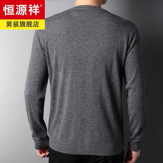 Hengyuanxiang 100% reine Strickjacke für Herren Strickjacke für Strickjacke mit V-Ausschnitt Top Herbst und Winterpullover Jacke mit mittleren und älteren Herrenkleidung Light Khaki M 170/48/105