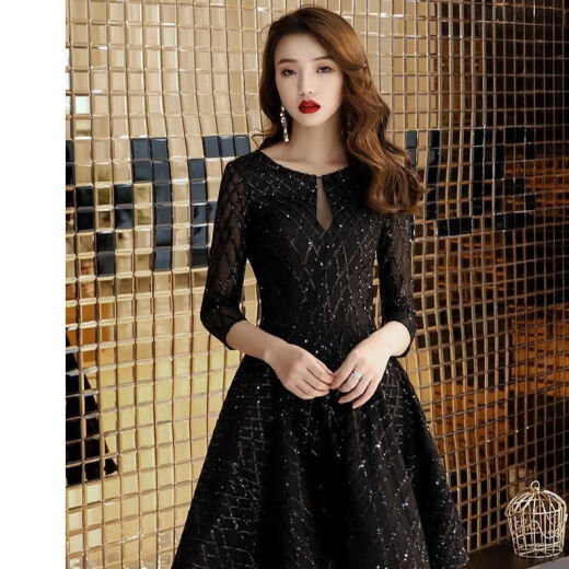 Fan Beina dress female 18 years old late 2024 new dinner party cocktail party birthday party dress small black s