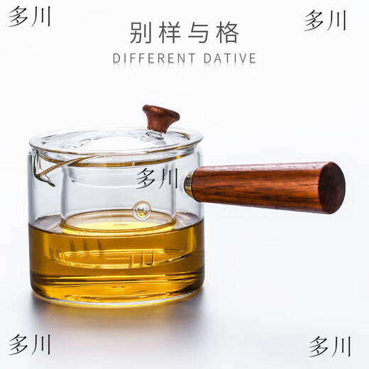 Glass teapot, high temperature resistant side, glass teapot, Kung Fu filter separation, tea infuser, tea brewer, thickened teapot, household tea set, teapot lid (universal model)