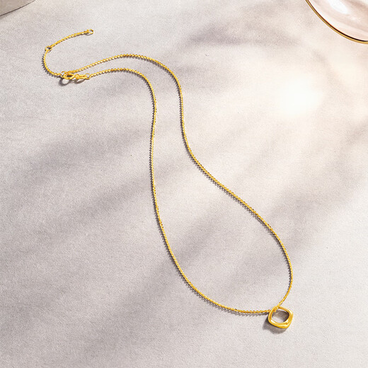 Saturday Fortune (ZLF) 18K gold necklace for women Möbius ring necklace classic simple gift for girls T sold out 40cm +5cm tail chain