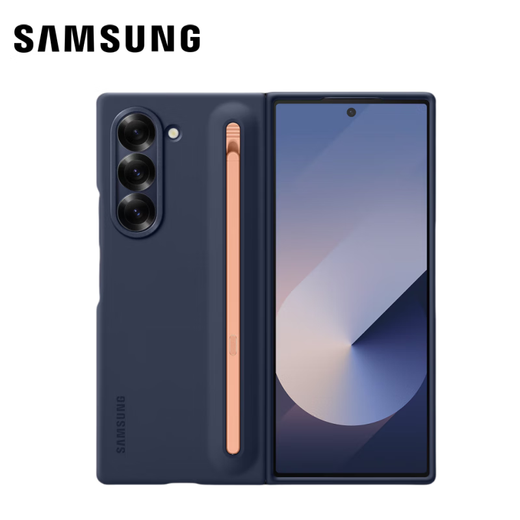 三星（SAMSUNG）Galaxy Z Fold6原装手机壳纤巧S Pen保护壳原厂手机套前后壳带笔 深蓝色-顺丰包邮