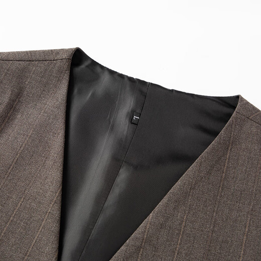 Shanghai-style Haoyu suit men's slim business formal suit three-piece double-breasted lapel collar groomsmen suit groom's suit 8935 dark khaki (suit + vest + trousers) XL (175)