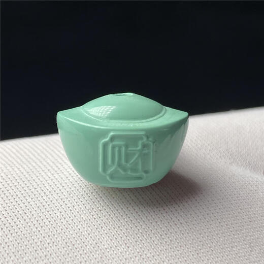 赤影原矿丫角山果冻料12108mm绿松石元宝背云项链手串diy配件