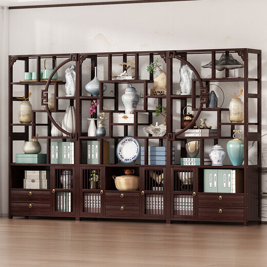 Craftsman's Heart Bogu Estante de Madera Maciza Nueva estantería China Duobaoge Estante de partición de Oficina Té Sala de té Vitrina 06 Estilo Regular 55 Largo Engrosado