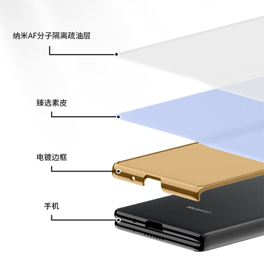 斯得弗 适用华为mate x6手机壳典藏版通用免盖接听智能视窗全包防摔电镀边框商务风素皮翻盖皮套【紫色】