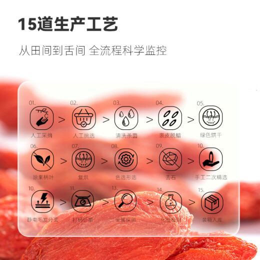 早康枸杞无熏无硫正品宁夏枸杞子正棕特级红枸杞子500g（250g*2袋）